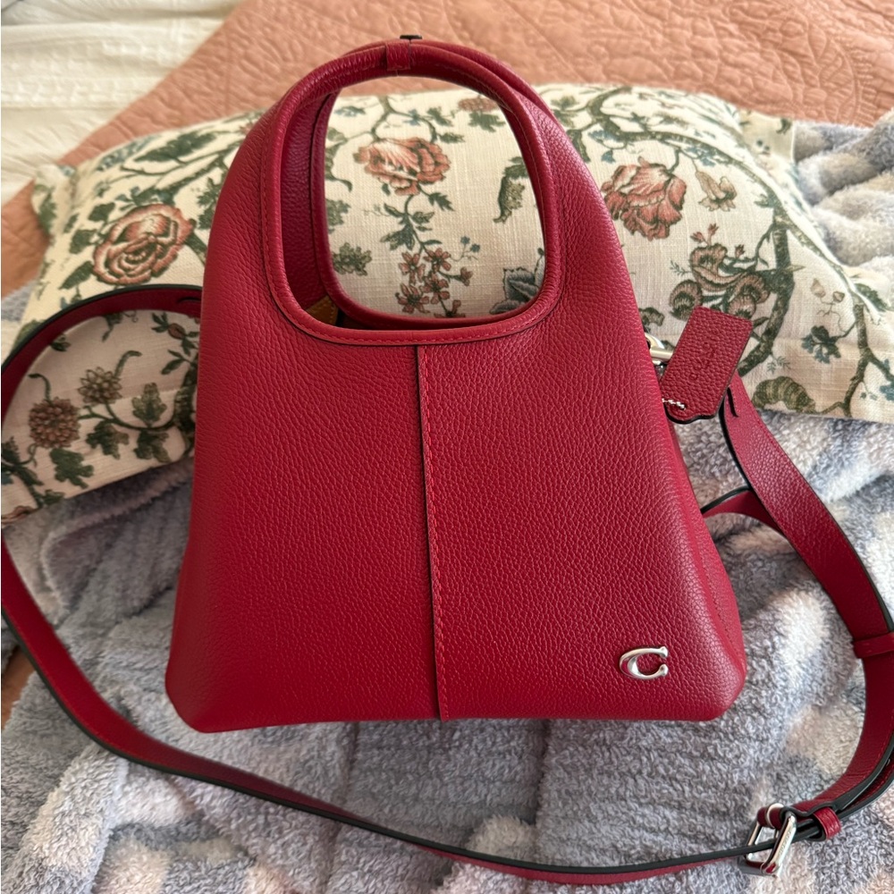Coach Lana 23 Shoulder Bag in Enamel Red with Silver Hardware